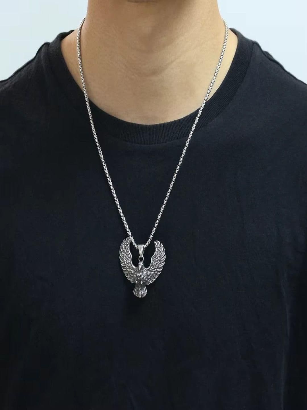 Vientiq Silver-Plated Eagle Pendant With Chain - view 1