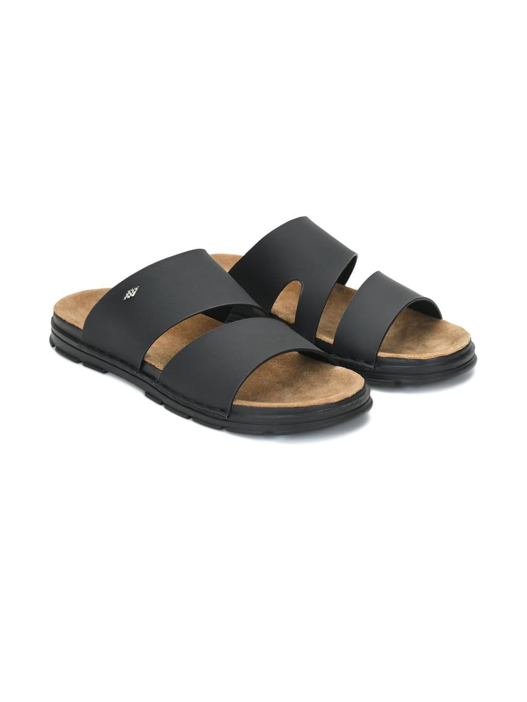 STEPHORN Men Black Synthetic Leather Comfort Sandals - view 1