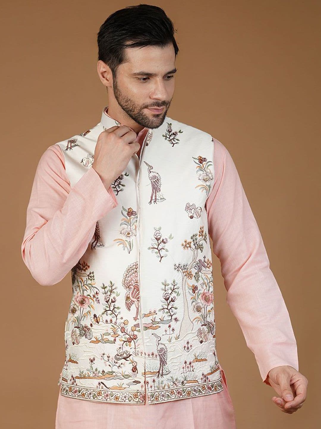 Wintage Men Embroidered Nehru Jacket - view 1