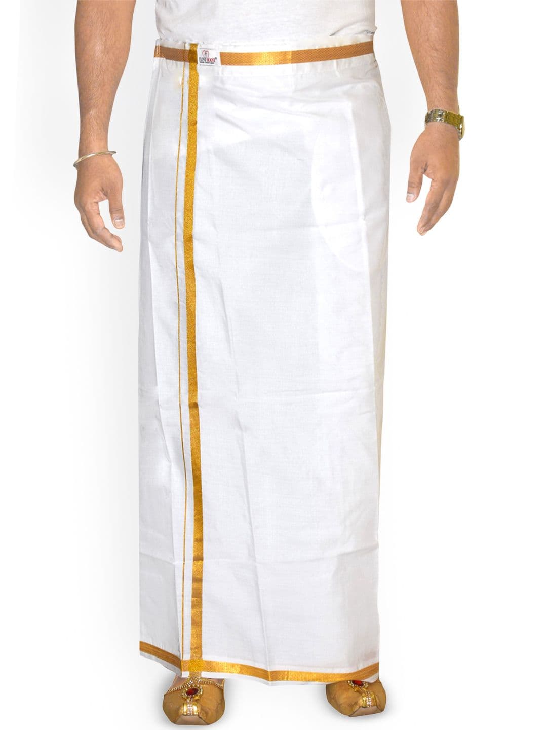 TUNI MANI Men Solid Adjustable Welcro with Side Pocket Cotton Dhoti - view 1