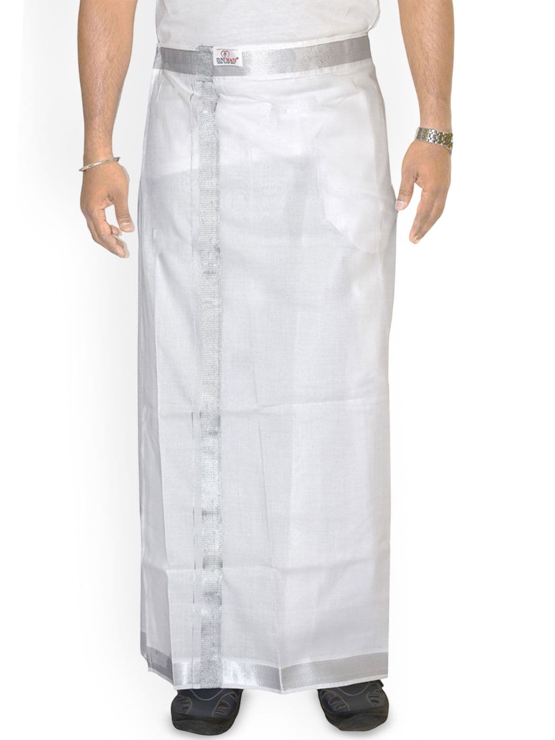 TUNI MANI Men Solid Adjustable Welcro with Side Pocket Cotton Dhoti - view 1
