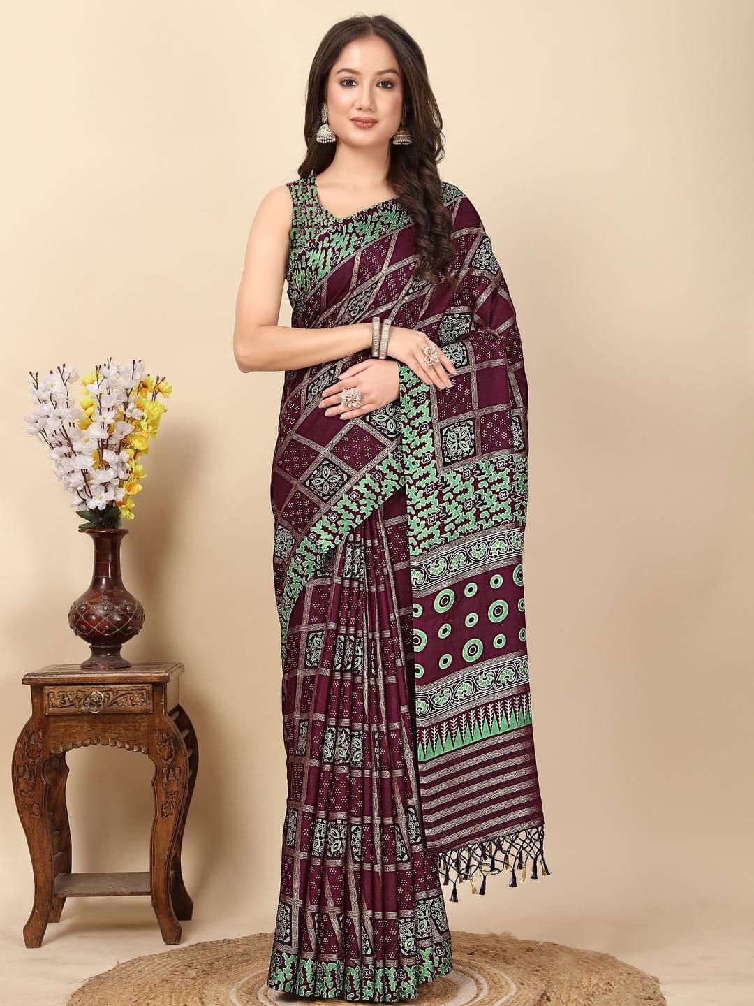 SSHAGUN LIFESTYLE Women Bandhani Printed Sarees - view 1