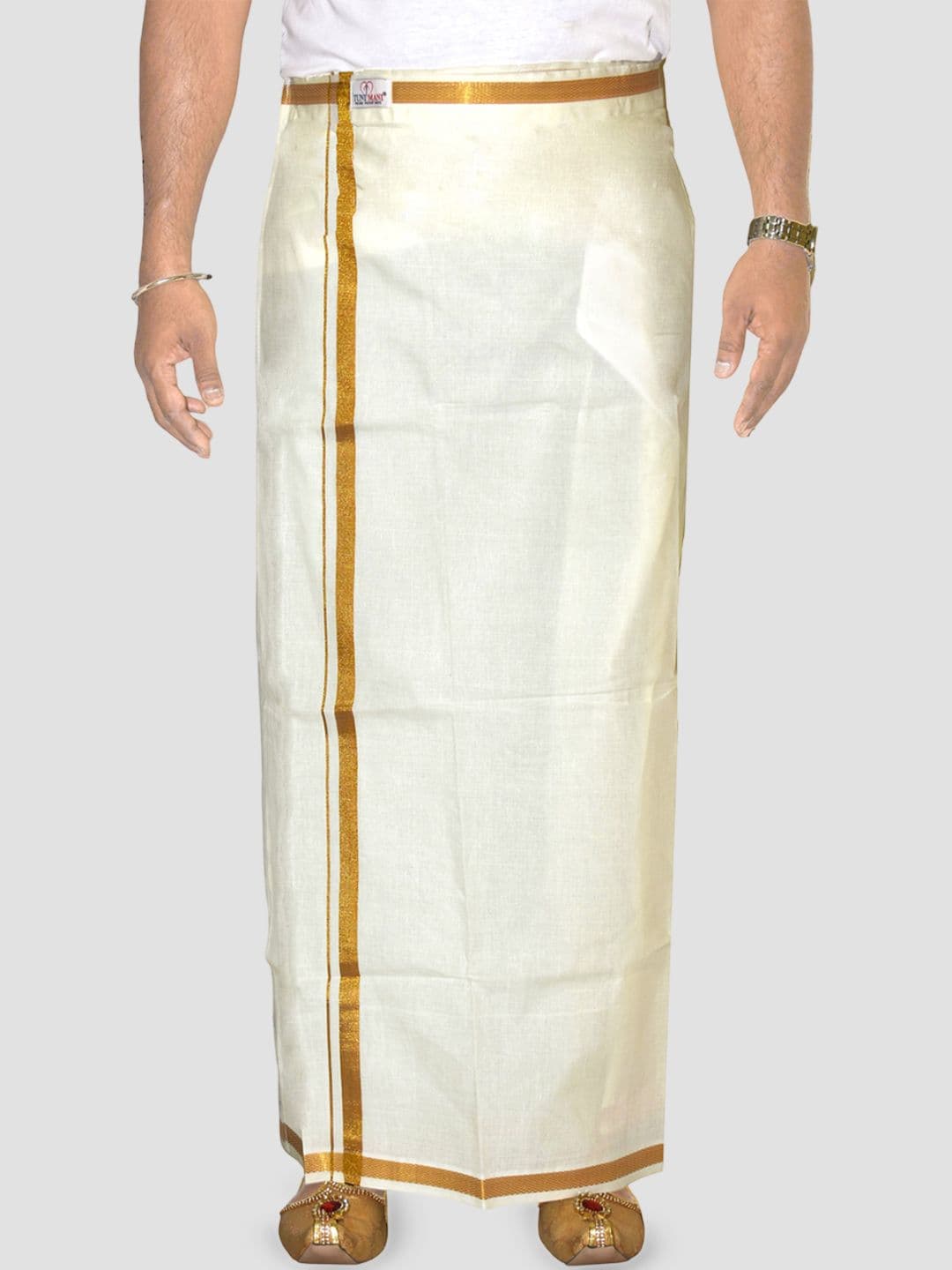 TUNI MANI Men Solid Adjustable Welcro with Side Pocket Cotton Dhoti - view 1