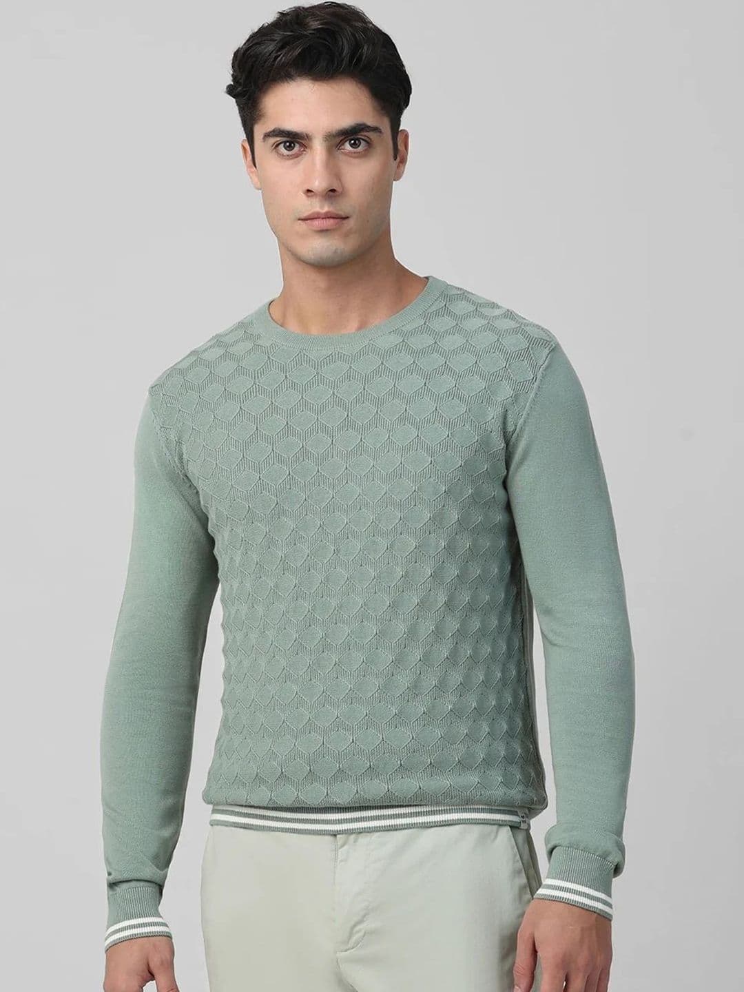 Mufti Men Self Design Pullover - view 1