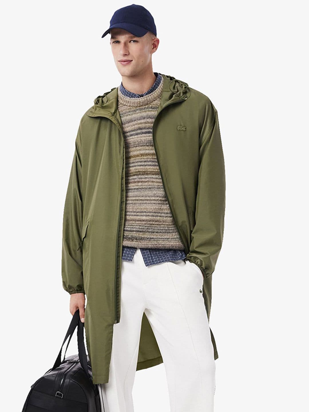 Lacoste Men Hooded Solid Water Resistant Tailored Jacket - view 1