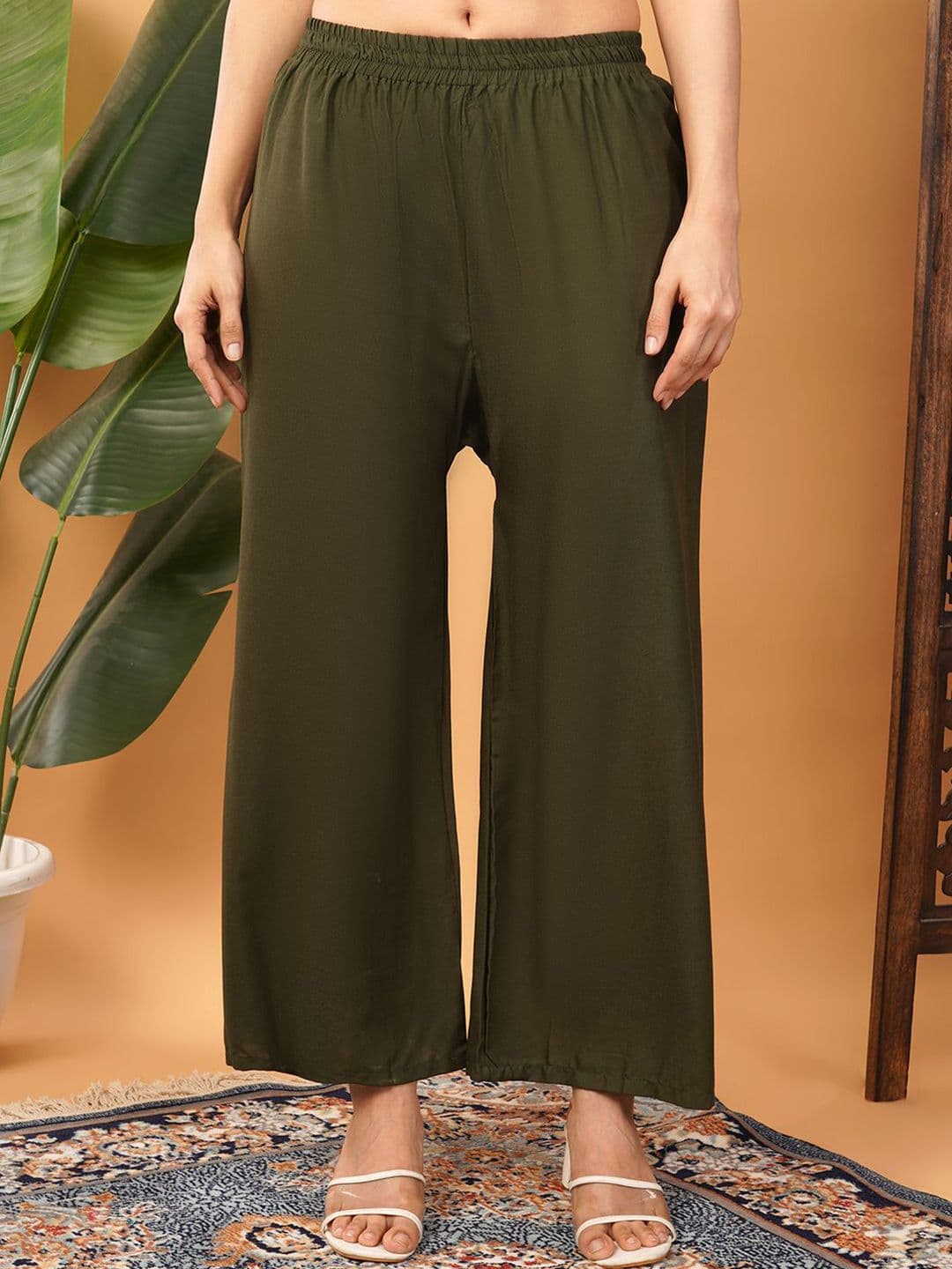 LEGITLOOKS Women Solid Straight Knitted Palazzos - view 1
