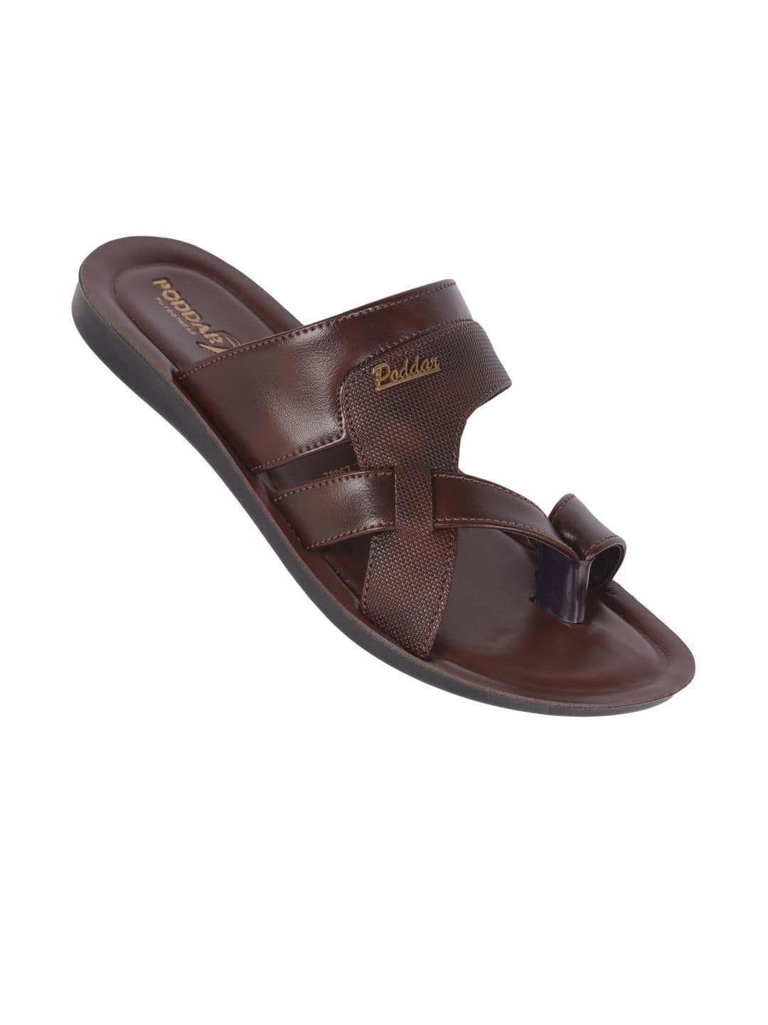 Poddar Men Open Toe Ethnic One Toe Flats - view 1