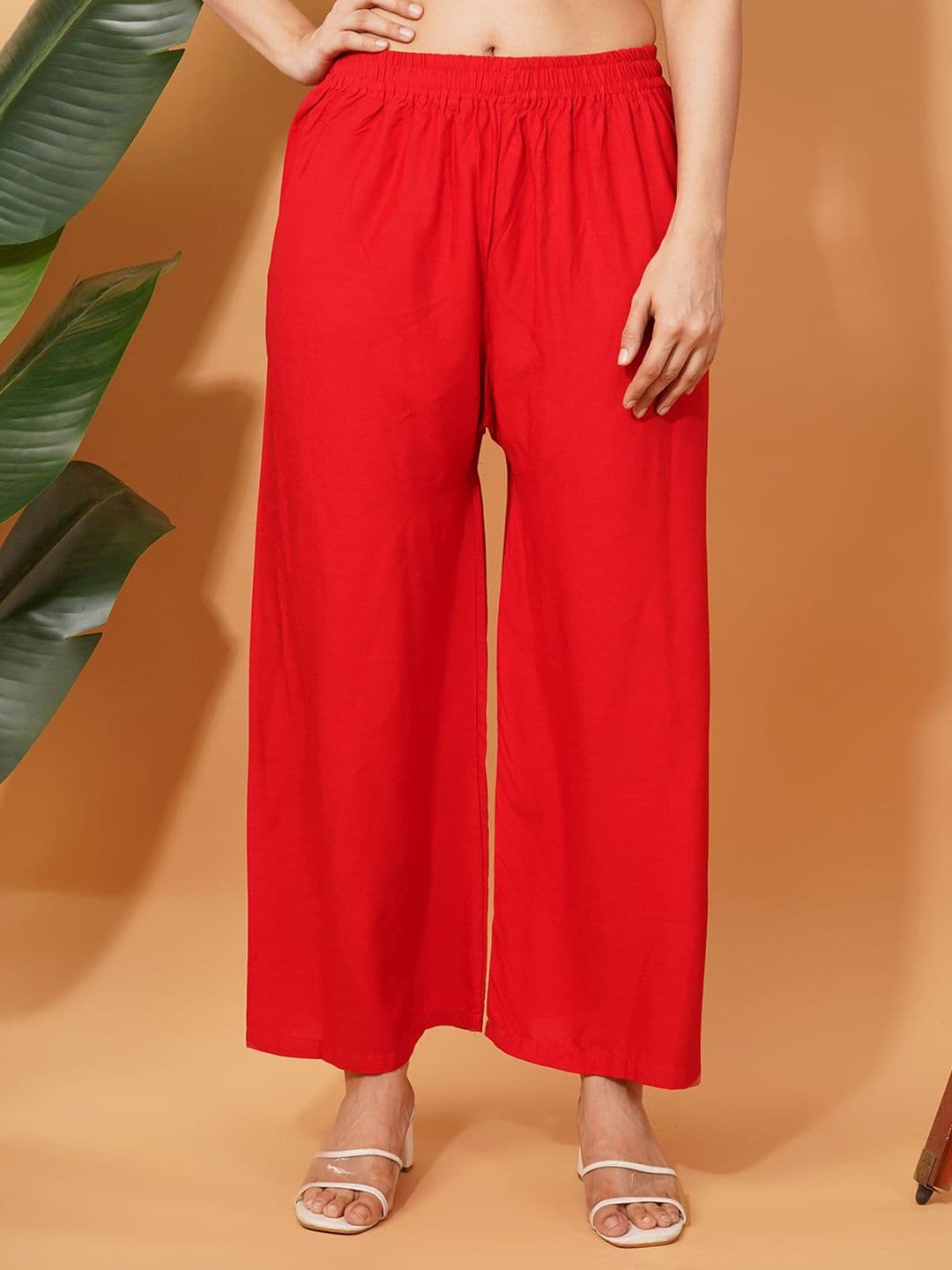 LEGITLOOKS Women Straight Fit Knitted Palazzos - view 1