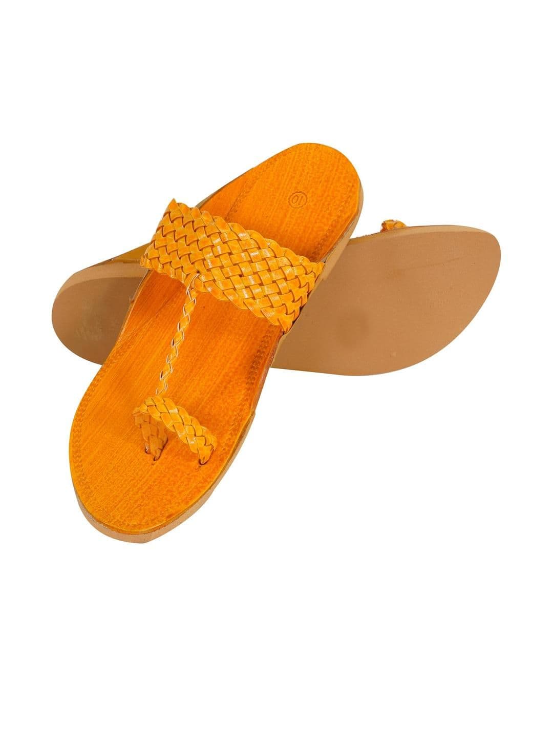DFR Men Tan Synthetic Leather Comfort Sandals - view 1