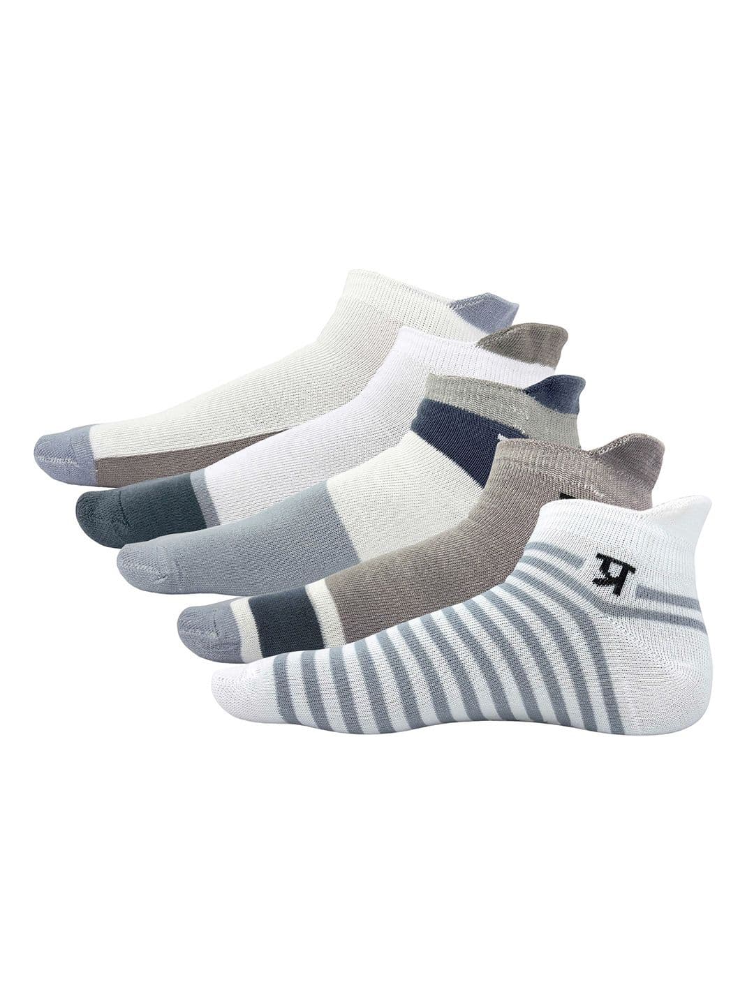 PRASTHAN Men Set Of 5 Colourblocked Anti-Odour Ankle Length Socks - view 1