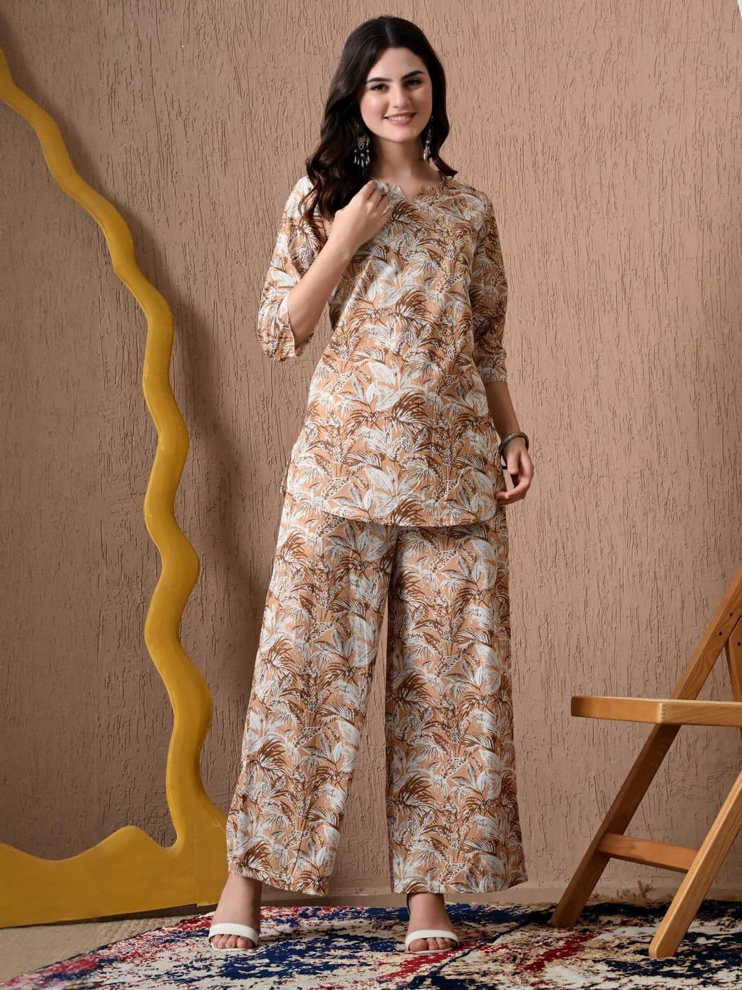 SILAKIVA Women Pure Cotton Tunic With Palazzo Co-Ords - view 1