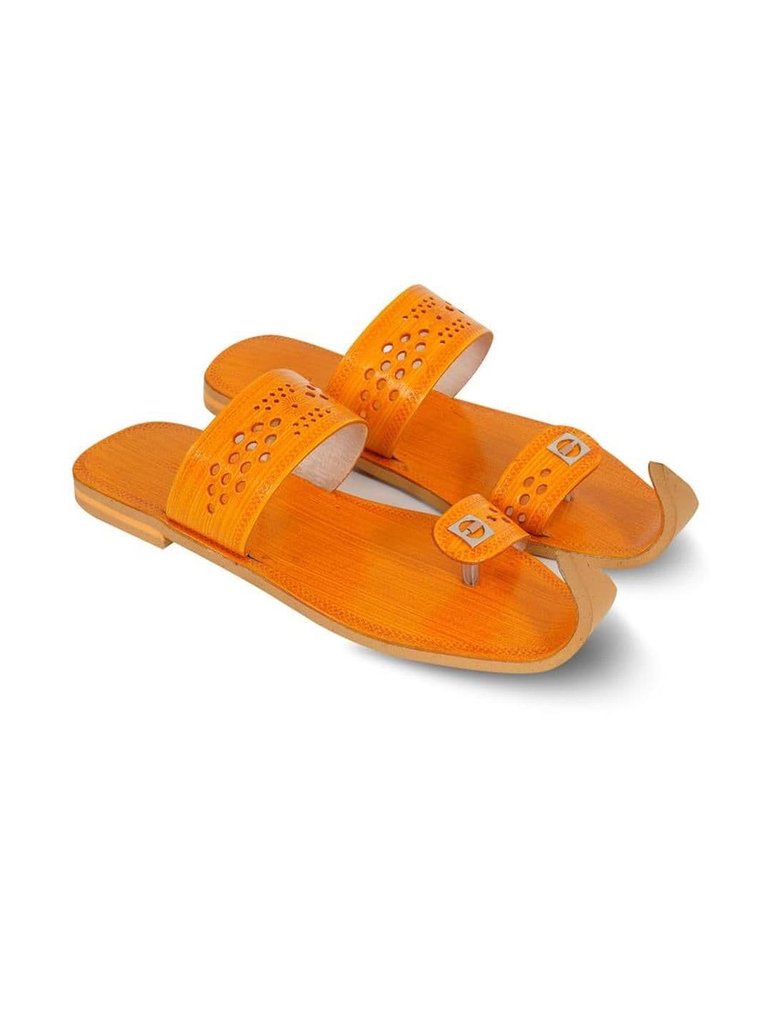 DFR Men Tan Synthetic Leather Comfort Sandals - view 1