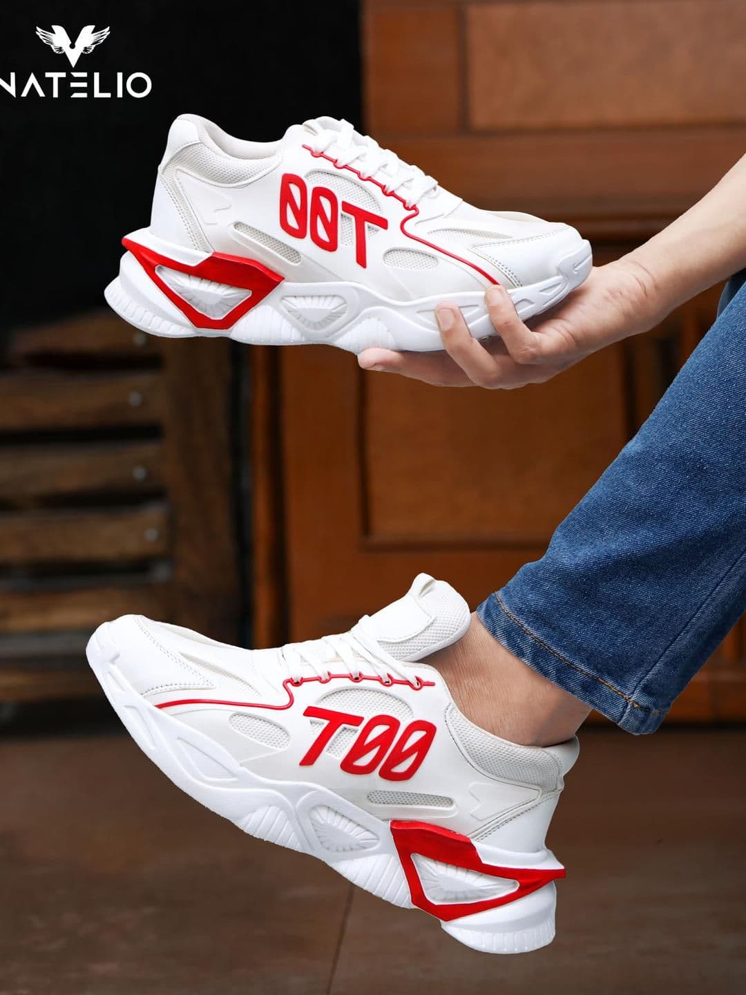 VATELIO Men White Mesh Casual Shoes - view 1