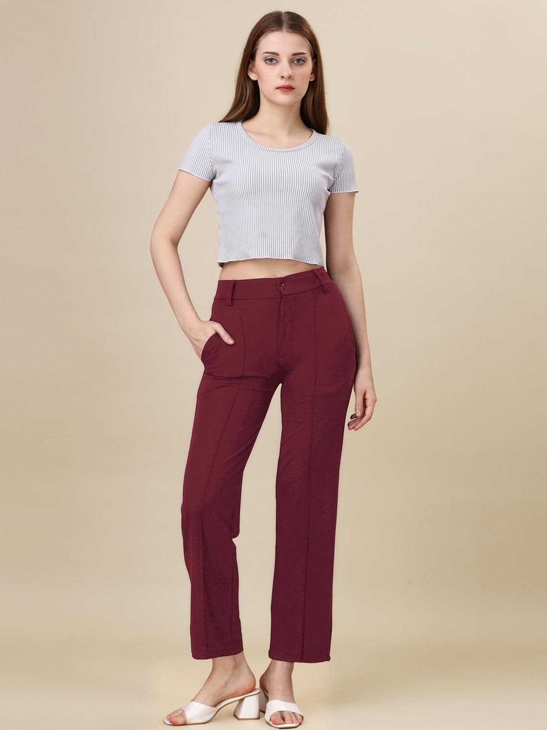Moda Rapido Women Solid Knitted Palazzos - view 1