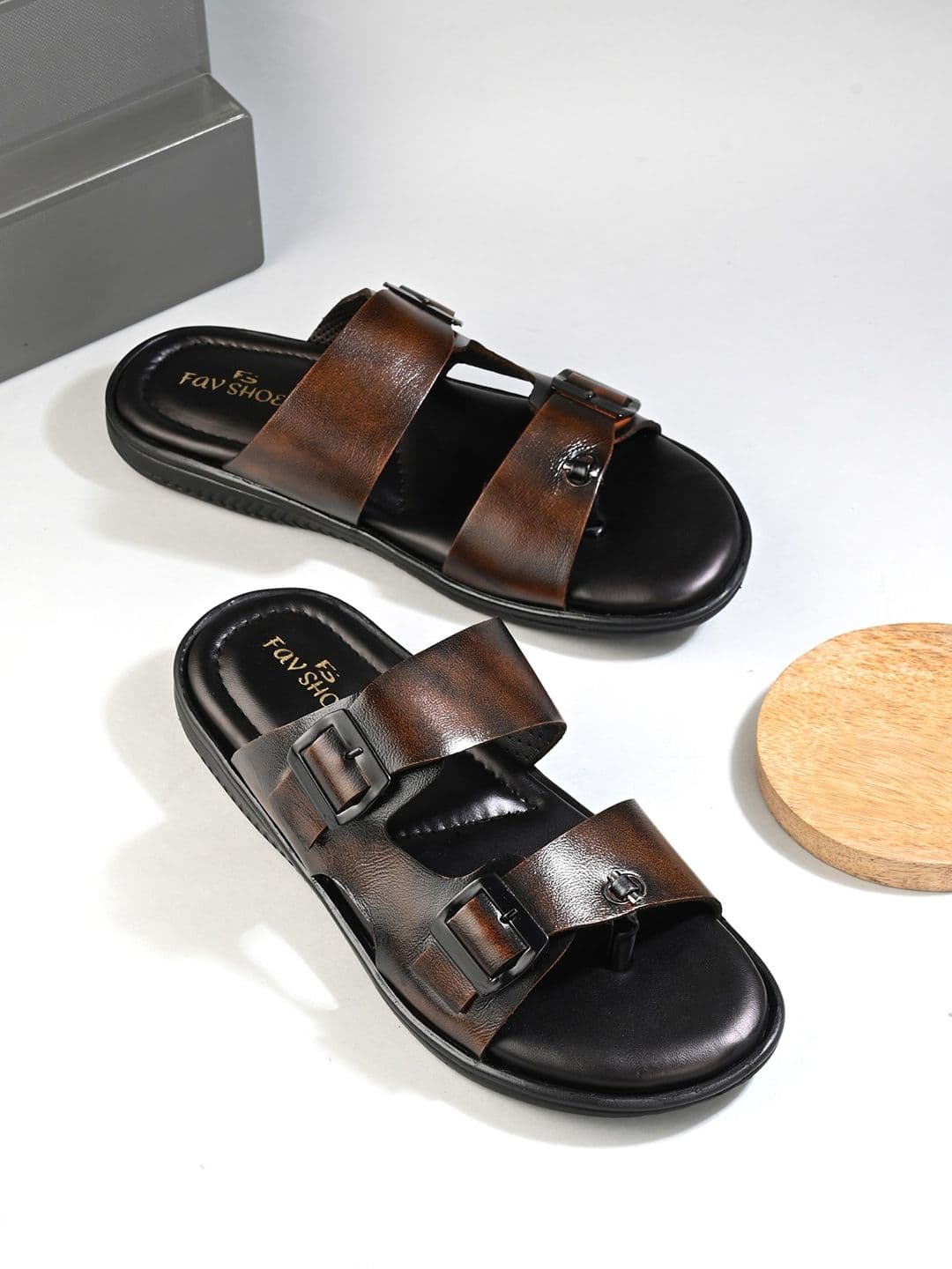 FAV SHOES Leather Comfort Sandals - view 1