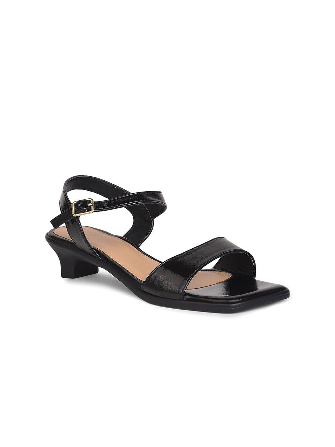 Bata Backstrap Square Toe Cushioned Footbed Block Sandals - view 1
