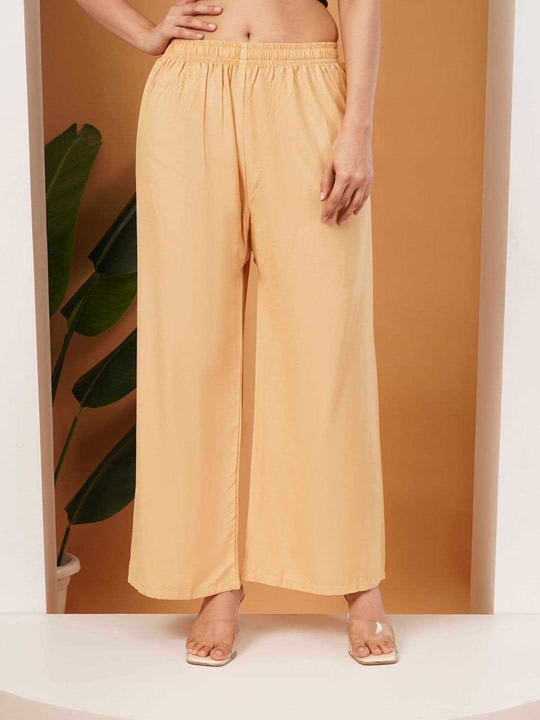 LEGITLOOKS Women Straight Cotton Knitted Palazzos - view 1