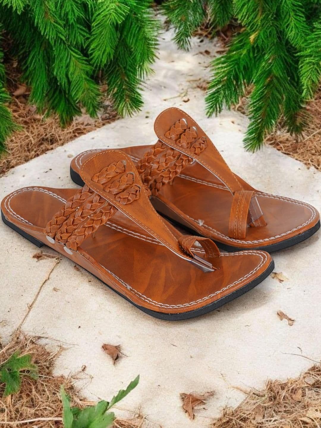 DFR Men Brown Synthetic Comfort Sandals - view 1