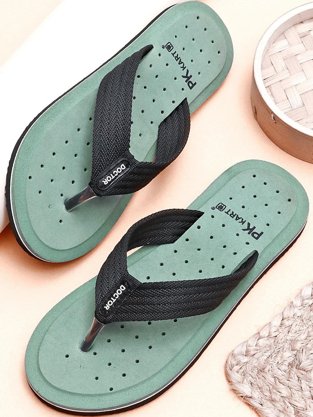 PKKART Men Green EVA Thong Flip-Flops - view 1
