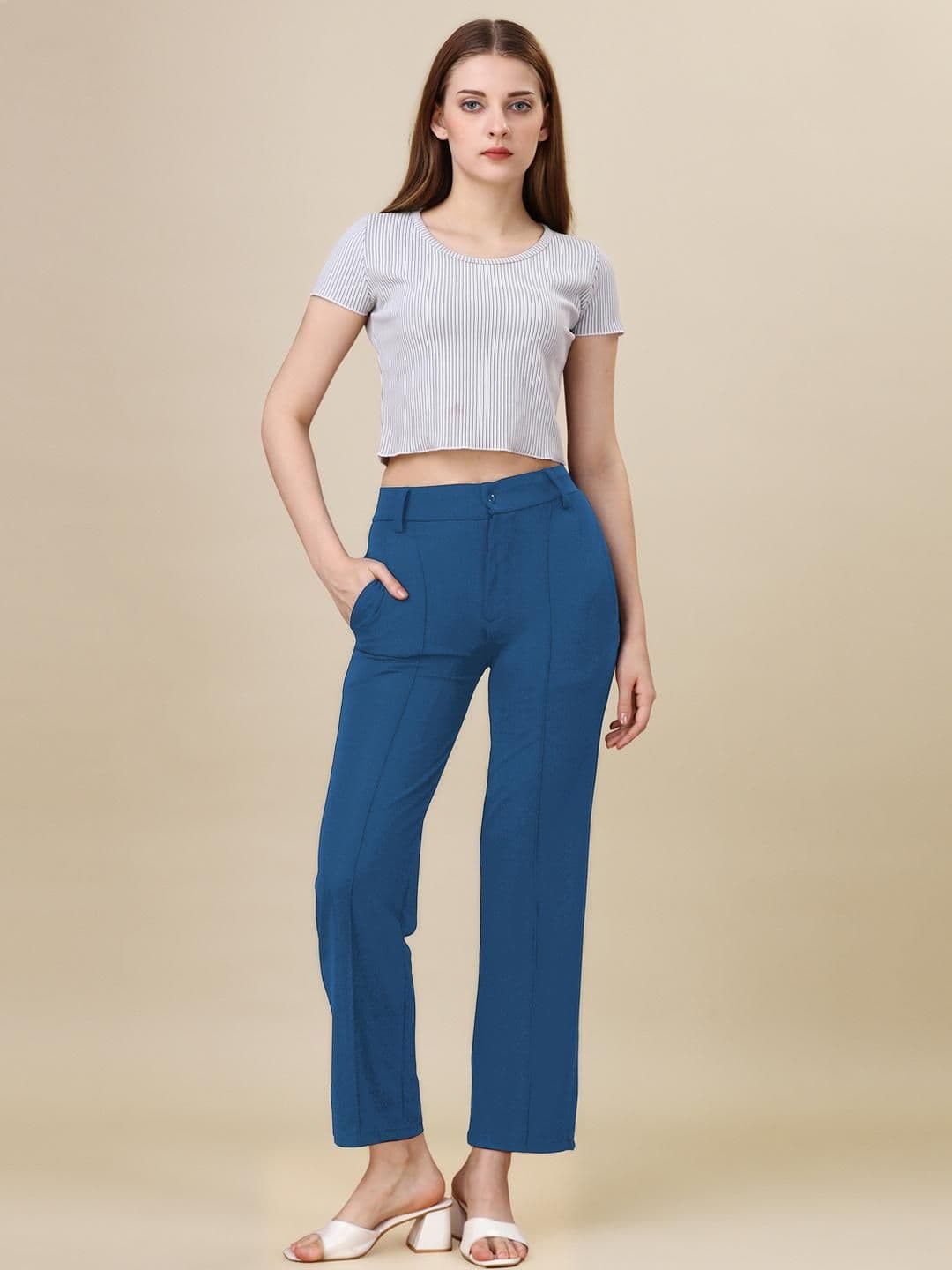 Moda Rapido Women Loose Fit High-Rise Trousers - view 1