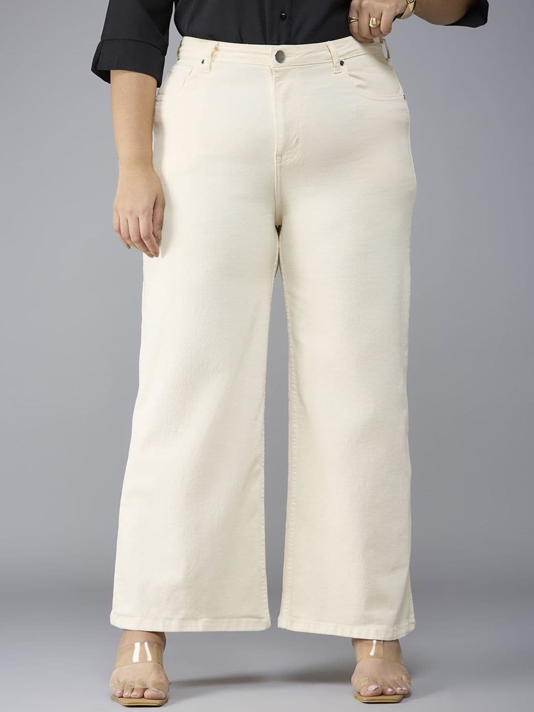 Style Quotient Plus Size Women Wide Leg High-Rise Stretchable Jeans - view 1