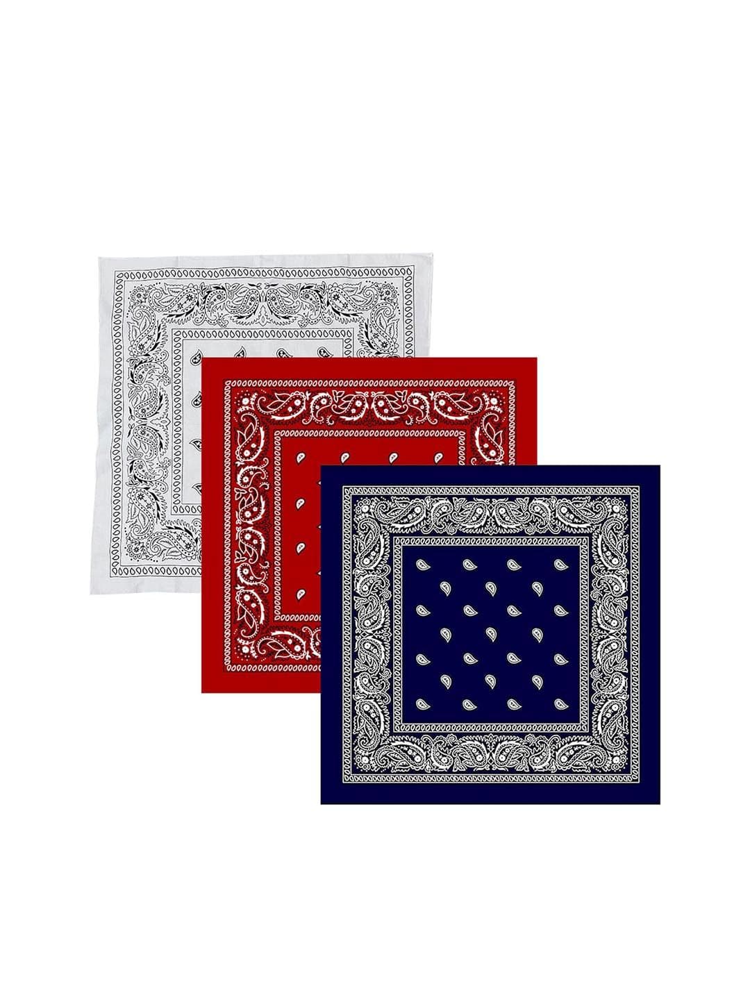 S4S Unisex Set of 3 Printed Pure Cotton Bandanas - view 1