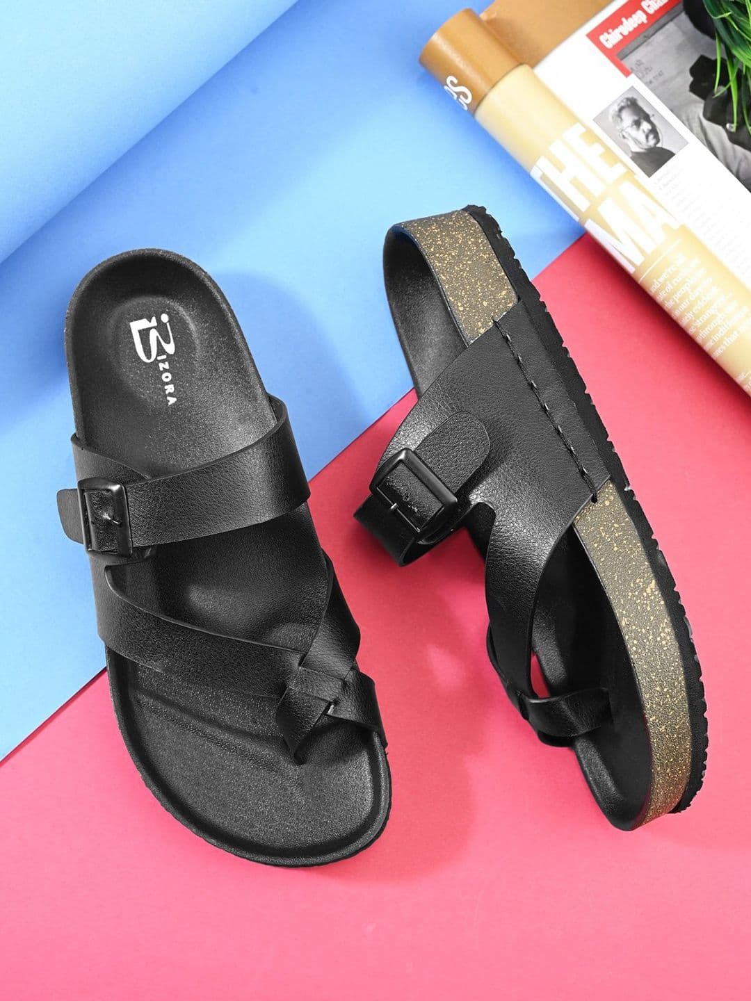 BIZORA Men Buckle Detail Comfort Sandals - view 1