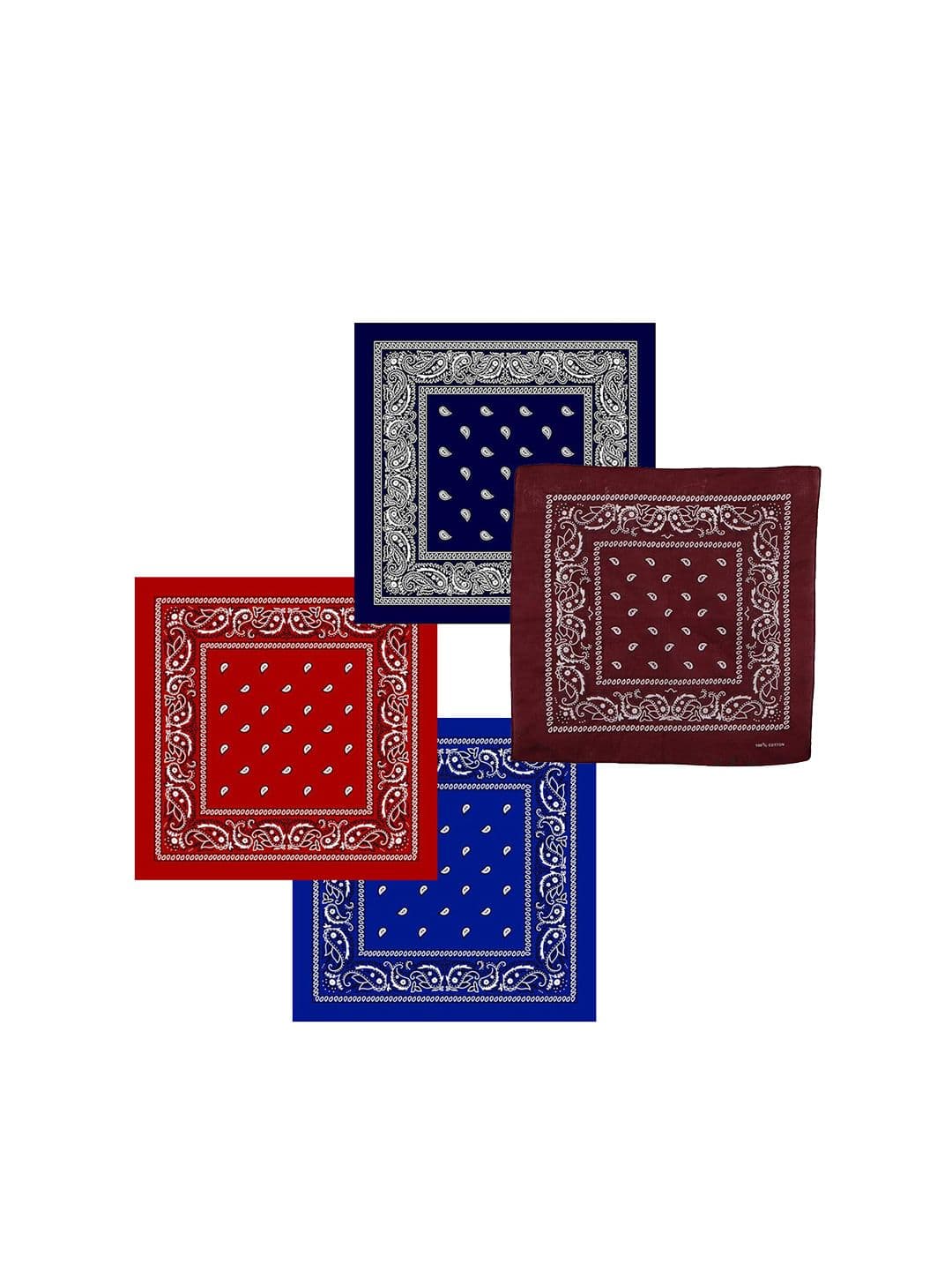 S4S Unisex Pack of 4 Pure Cotton Printed Bandana - view 1