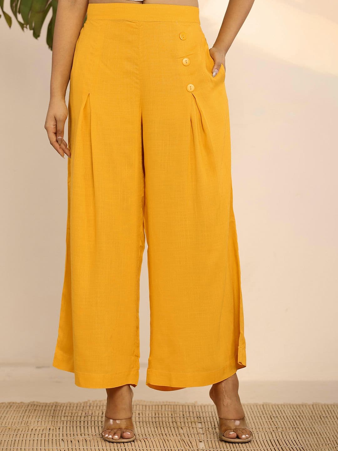 KASYA Women Slip-On Flared Ethnic Palazzos - view 1
