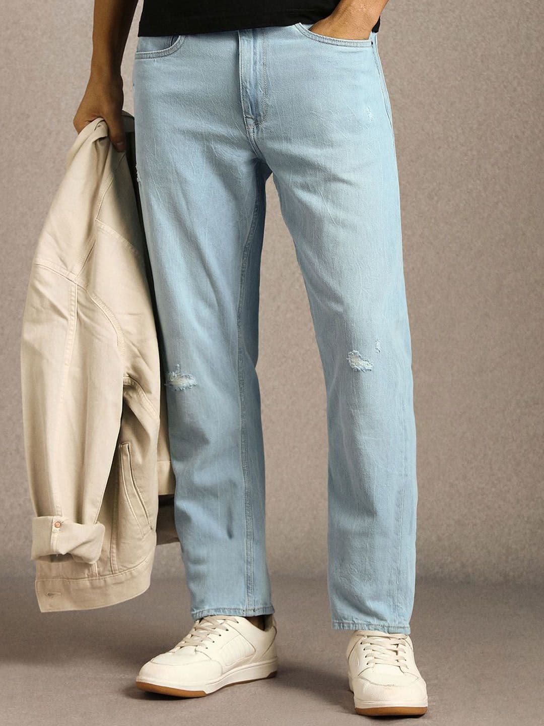 Louis Philippe Jeans Men Slim Fit Mid-Rise Low Distress Jeans - view 1