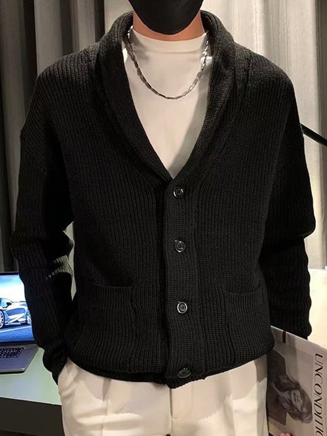StyleCast Men Open Front Shawl Collar Long Sleeves Jacket - view 1