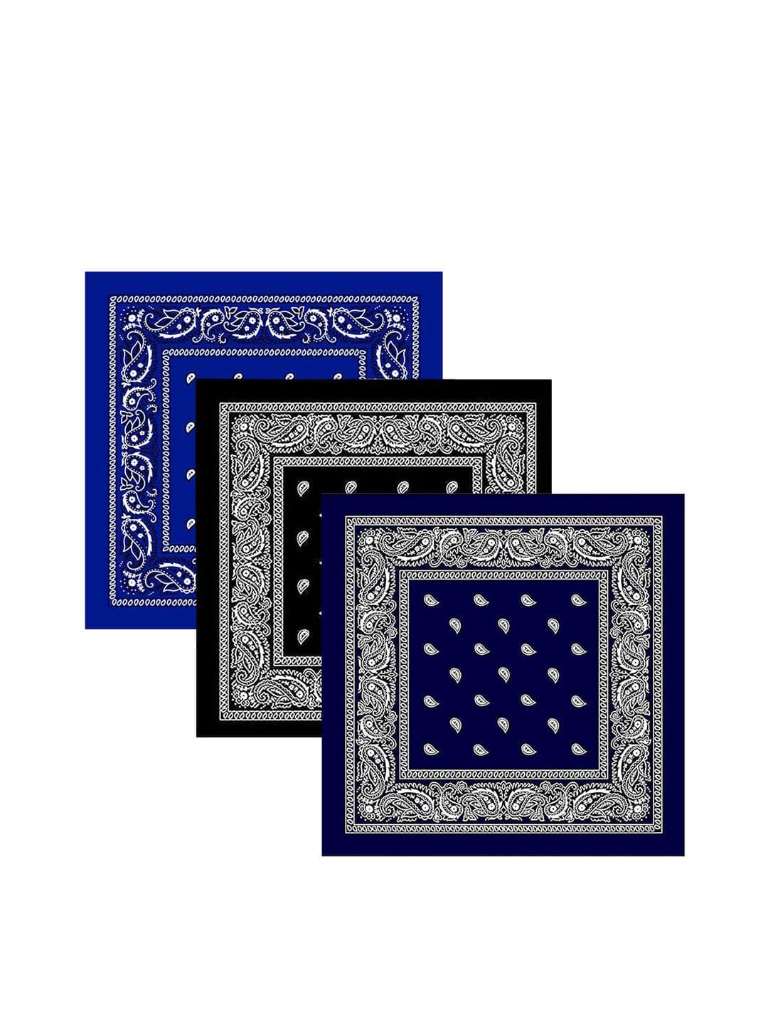 S4S Unisex Set of 3 Printed Pure Cotton Bandanas - view 1