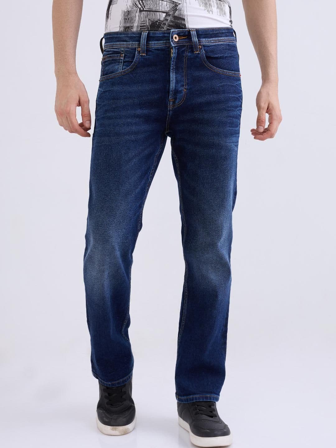 SPYKAR Men Blue Cotton Relaxed Fit Mid-Rise Jeans - view 1