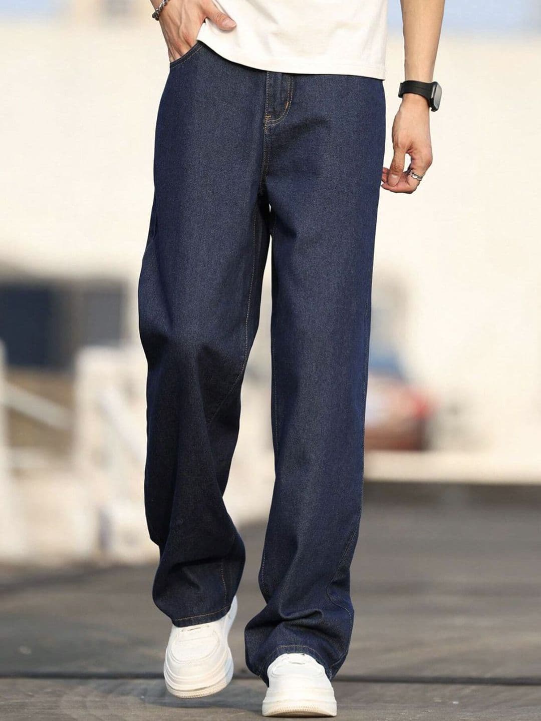 MASTERLY WEFT Men Straight Fit Mid-Rise Stretchable Jeans - view 1
