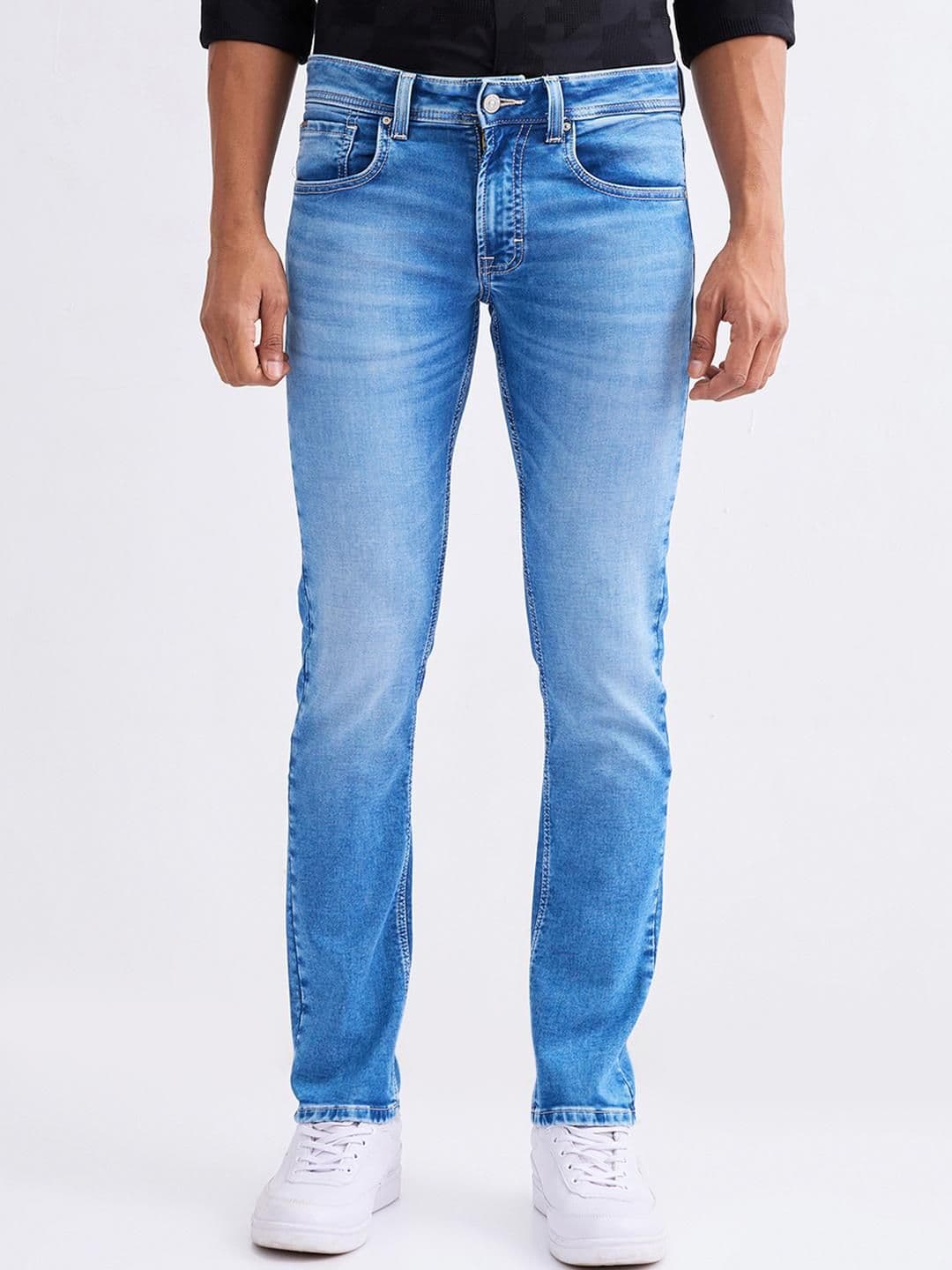 SPYKAR Men Blue Cotton Regular Fit Mid-Rise Jeans - view 1
