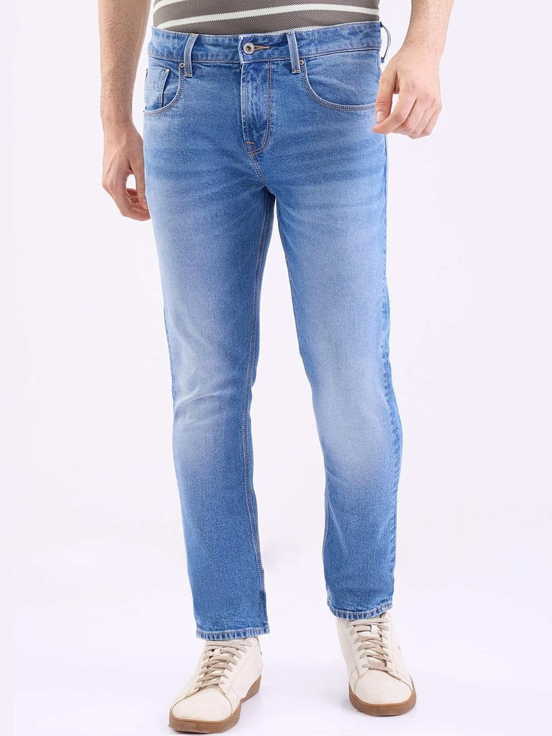 SPYKAR Men Blue Cotton Slim Fit Low-Rise Jeans - view 1
