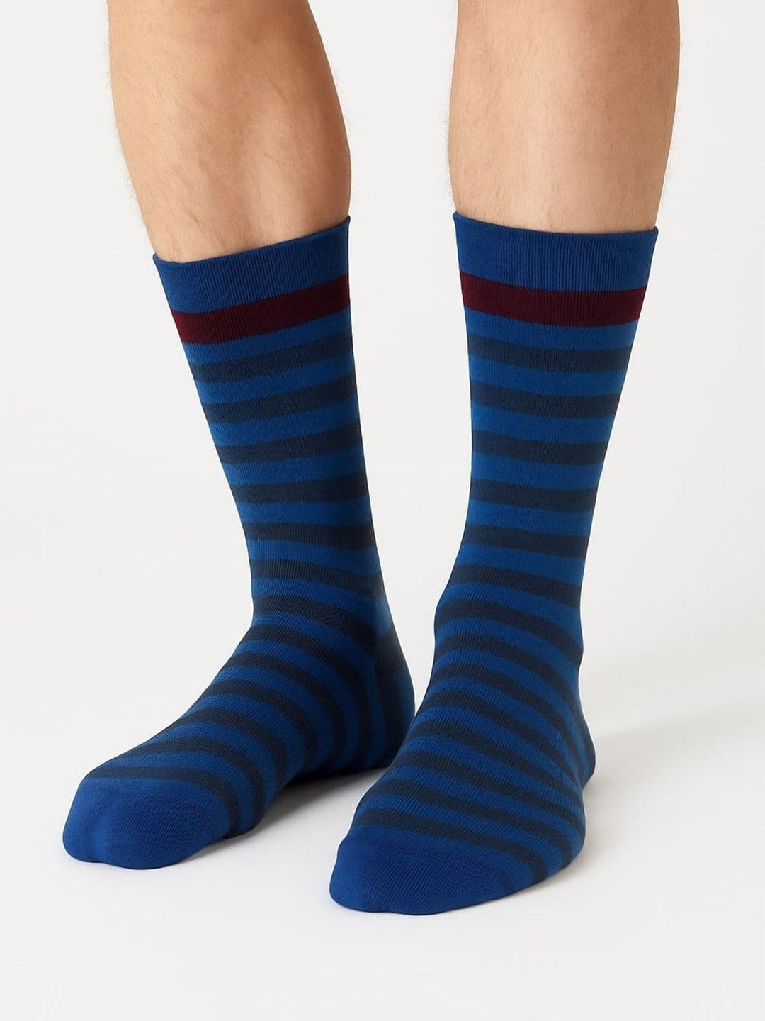 ZEVORA Men Striped Calf-Length Socks - view 1