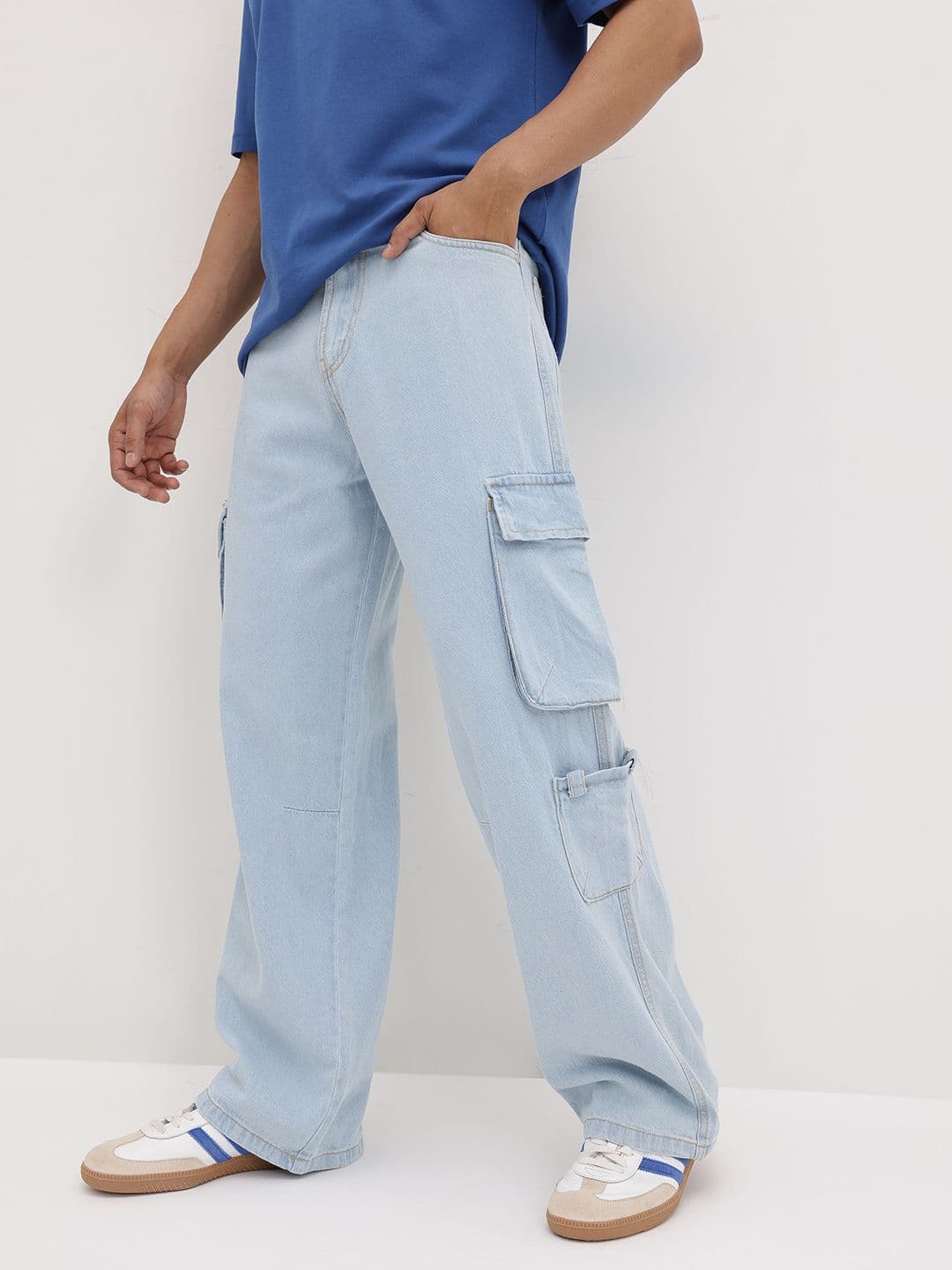 The Roadster Life Co. Men Loose Wide Leg Mid-Rise Cargo Jeans - view 1