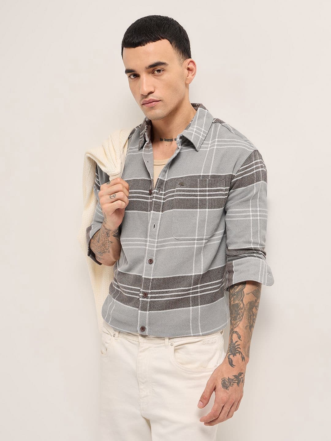 THE BEAR HOUSE Checked Relax Fit Pure Cotton Casual Shirt - view 1