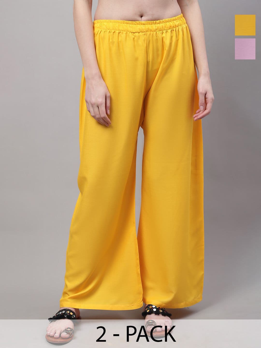 Valles365 by S.C. Women Pack Of 2 Flared Palazzos - view 1