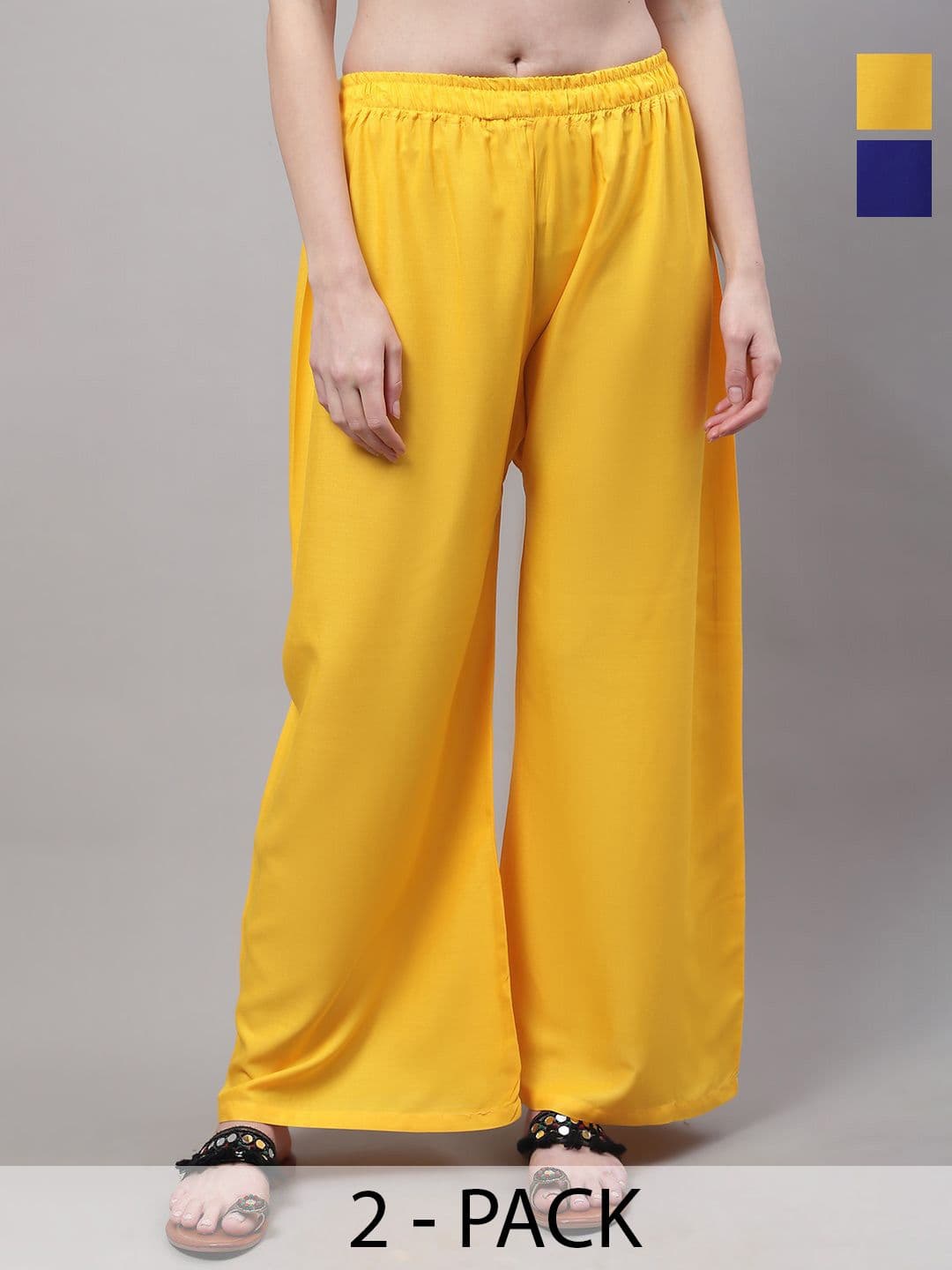 Valles365 by S.C. Women Pack Of 2 Flared Palazzos - view 1