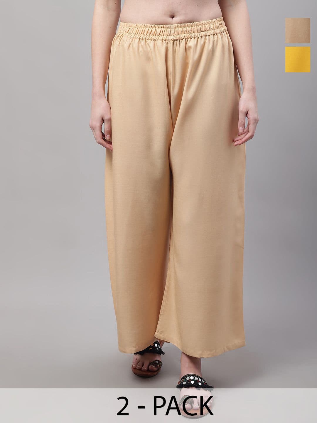 Valles365 by S.C. Women Pack Of 2 Flared Fit Palazzos - view 1