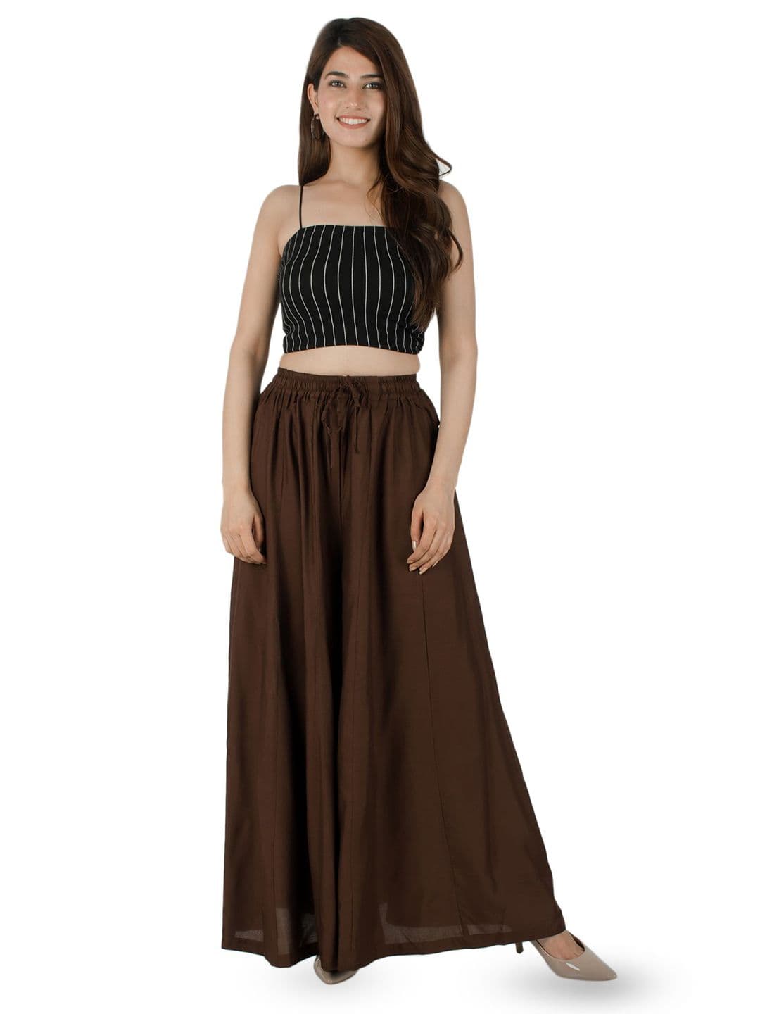 AARMAD Women Solid Loose Fit Flared Palazzos - view 1