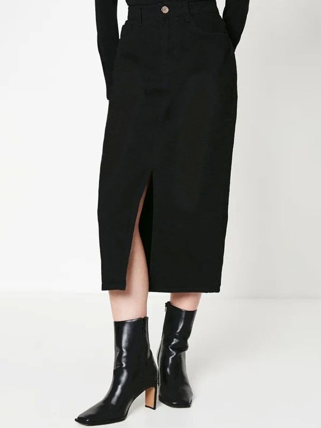 Tripursundari Fashion Women Straight Midi Denim Skirt - view 1