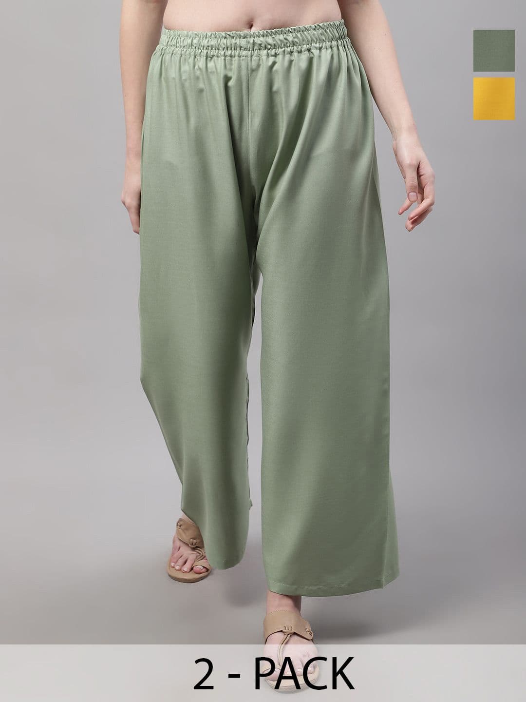 Valles365 by S.C. Women Pack Of 2 Flared Palazzos - view 1