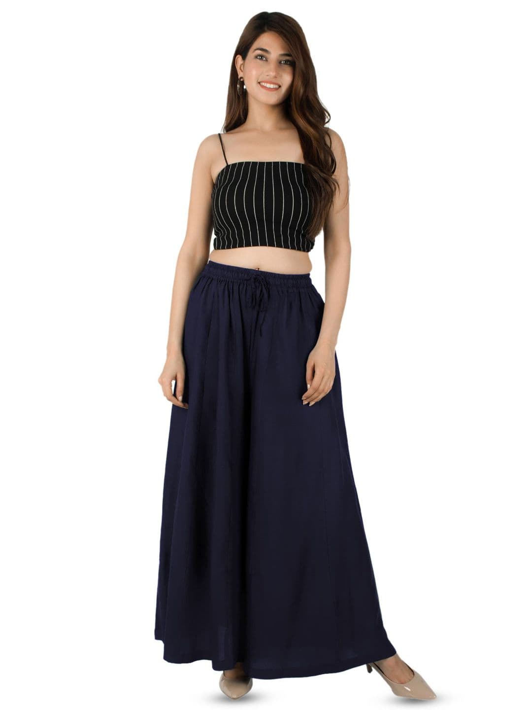 AARMAD Women Solid Flared Loose Fit Palazzos - view 1