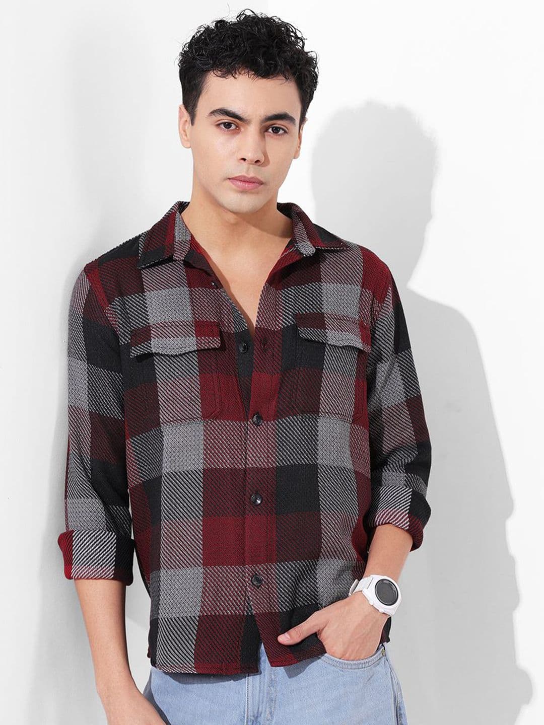 The Indian Garage Co Checked Cutaway Collar Shirt - view 1