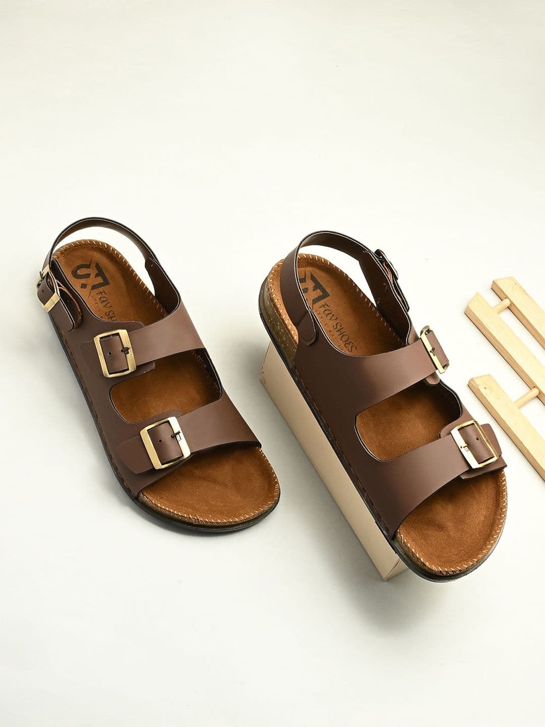 FAV SHOES Men Spool Heel PU Leather Comfort Sandals - view 1