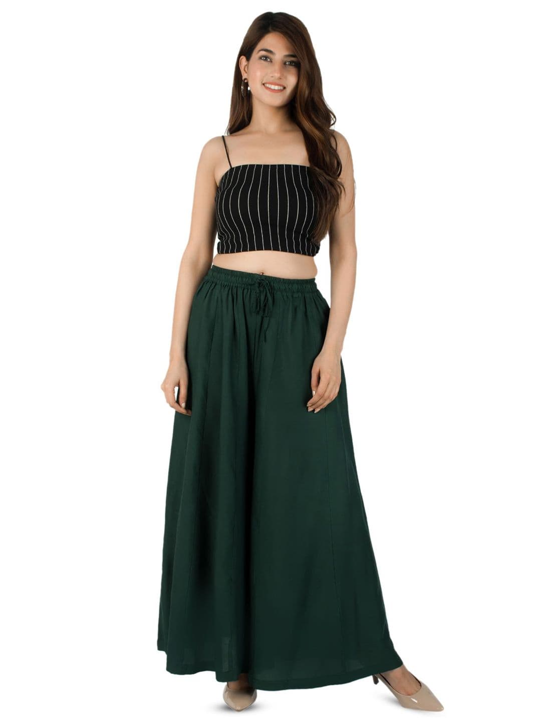 AARMAD Women Solid Loose Fit Flared Palazzos - view 1