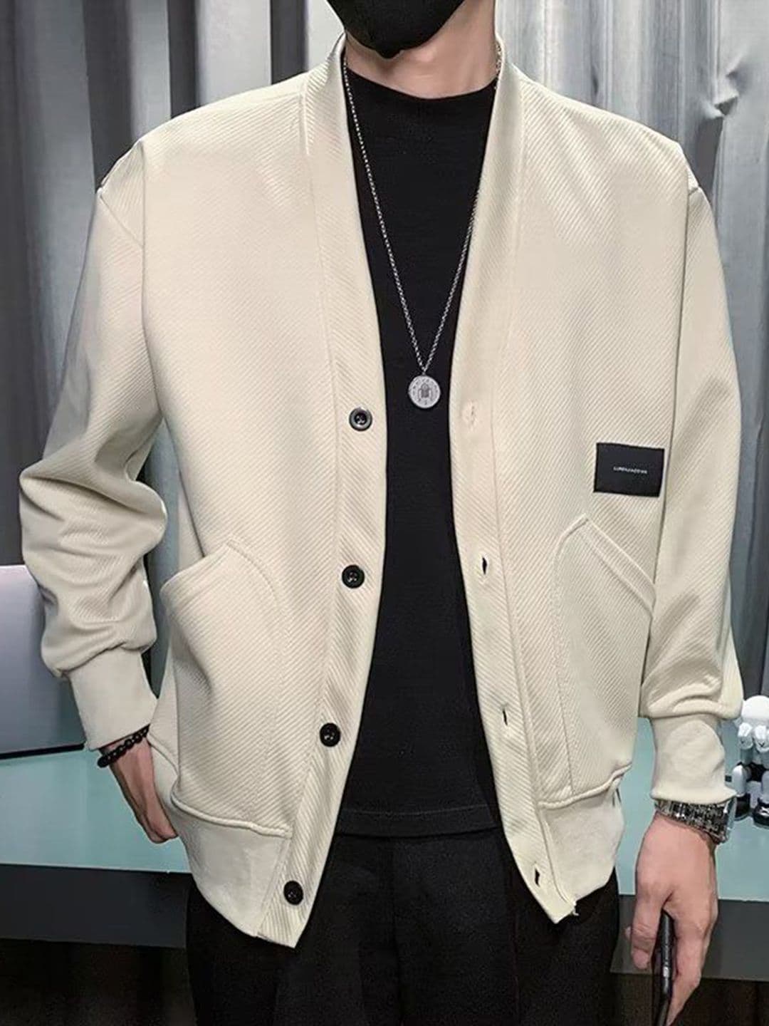 StyleCast Men Open Front Jacket with Embroidered - view 1